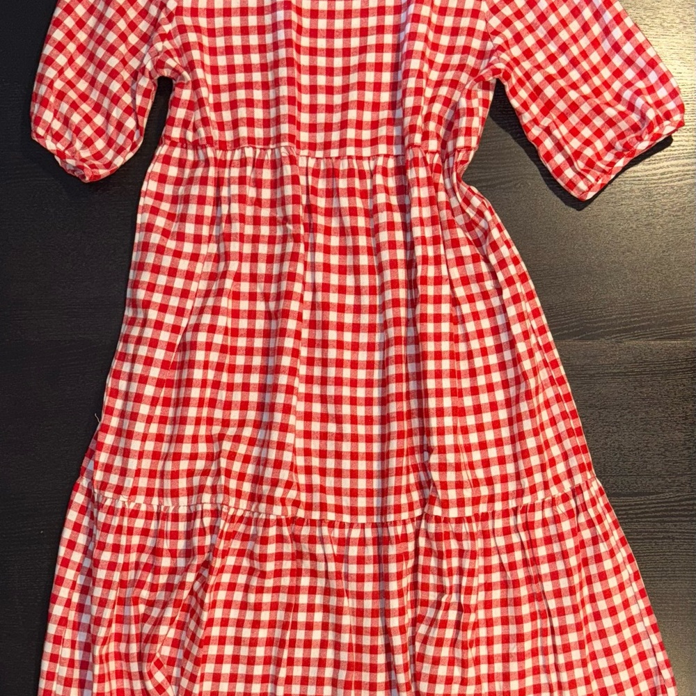 Red and White Gingham Maxi Dress XL